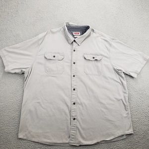 Wrangler Shirt Mens 3XL Grey Flex Western Workwear Casual Outdoor Pockets Button